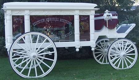Custom hearse side-angle view