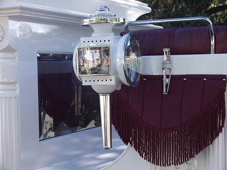Carriage lamp on hearse