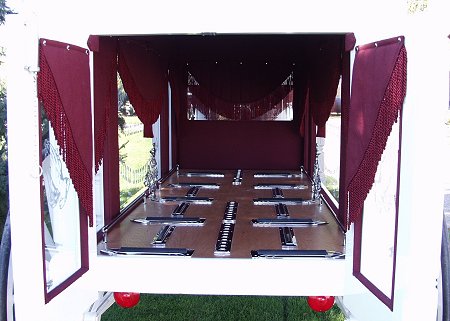 Interior of hearse